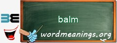 WordMeaning blackboard for balm